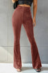 'Ruth' Ribbed High Waist Flare Pants - Celes Fashion
